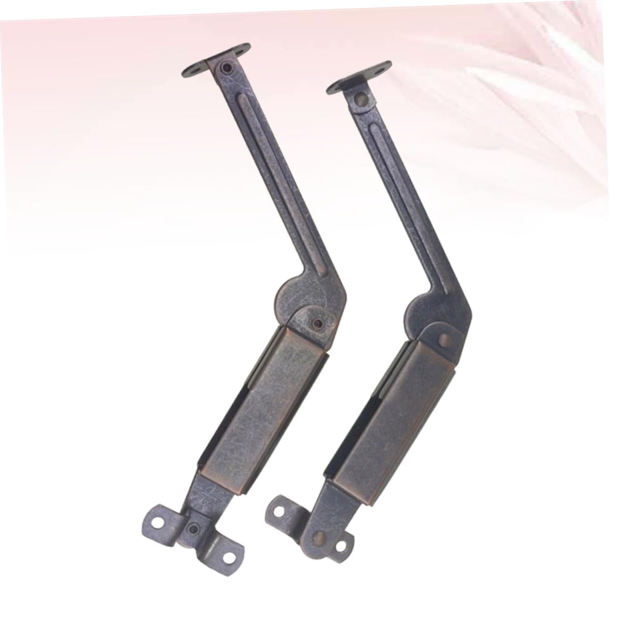 Uonlytech 2pcs Spring Long Arm Cabinet Support Durable Antique Copper Safety Spring Arm for Boxes Sofa Stools Boxes Easy to Install Non Scratching Lasting Use