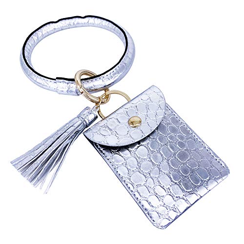 SELOVO Key Ring Chain Crad Cash Wallet Bracelet Wristlet Keychain for Women Girl