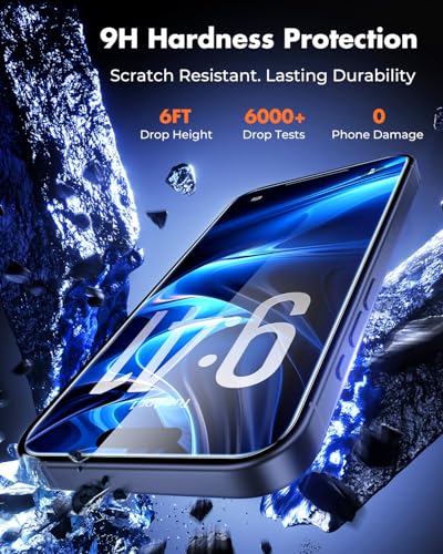 Image of UNBREAKcable 2-Pack Screen Protector for iPhone 17 Pro, Military-Grade Shatterproof Tempered Glass [9H+ Hardness] [Easy Installation Frame] [99.99% HD Clear] for Apple iPhone 17 Pro