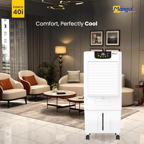 Image of Mango Punch Room Air Cooler Punch 40i |2000 m /hr Air Delivery | Honeycomb Pads | Auto Swing | Castor Wheels | For Rooms up to 235 Sq Ft (35L)