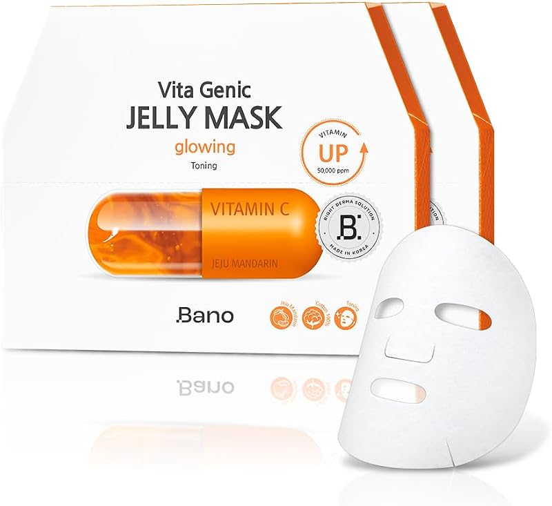 Bano Vita Genic Jelly Máscara Facial em Tecido com Essência de Gelatina, 20 unidades