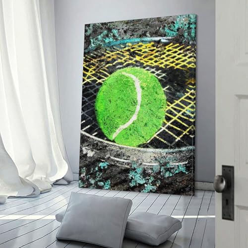 Toile de tennis POLIUAWS pour habiller un mur vide de salon ou salle de bain
