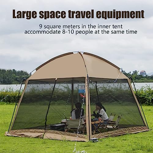 GVDV Screen House Tent 11x11 Ft Mesh Net, Outdoor Camping Screen Room Sun Shade Gazebo Shelter Included Carry Bag, Easy Setup & Waterproof, Perfect for Family Picnic, Backyards, BBQ and Party - Thumbnail 2