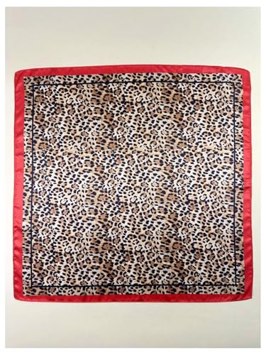 WDIRARA Women's Leopard Print Square Scarf Large Head Bandana Sleeping Hair Wraps Streetwear3