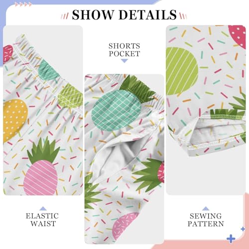 ZZXXB Pineapple Colorful Pattern Boys Long Pants Soft Trousers Elastic Waist Kids Lounge Bottoms with Pockets S-XL4