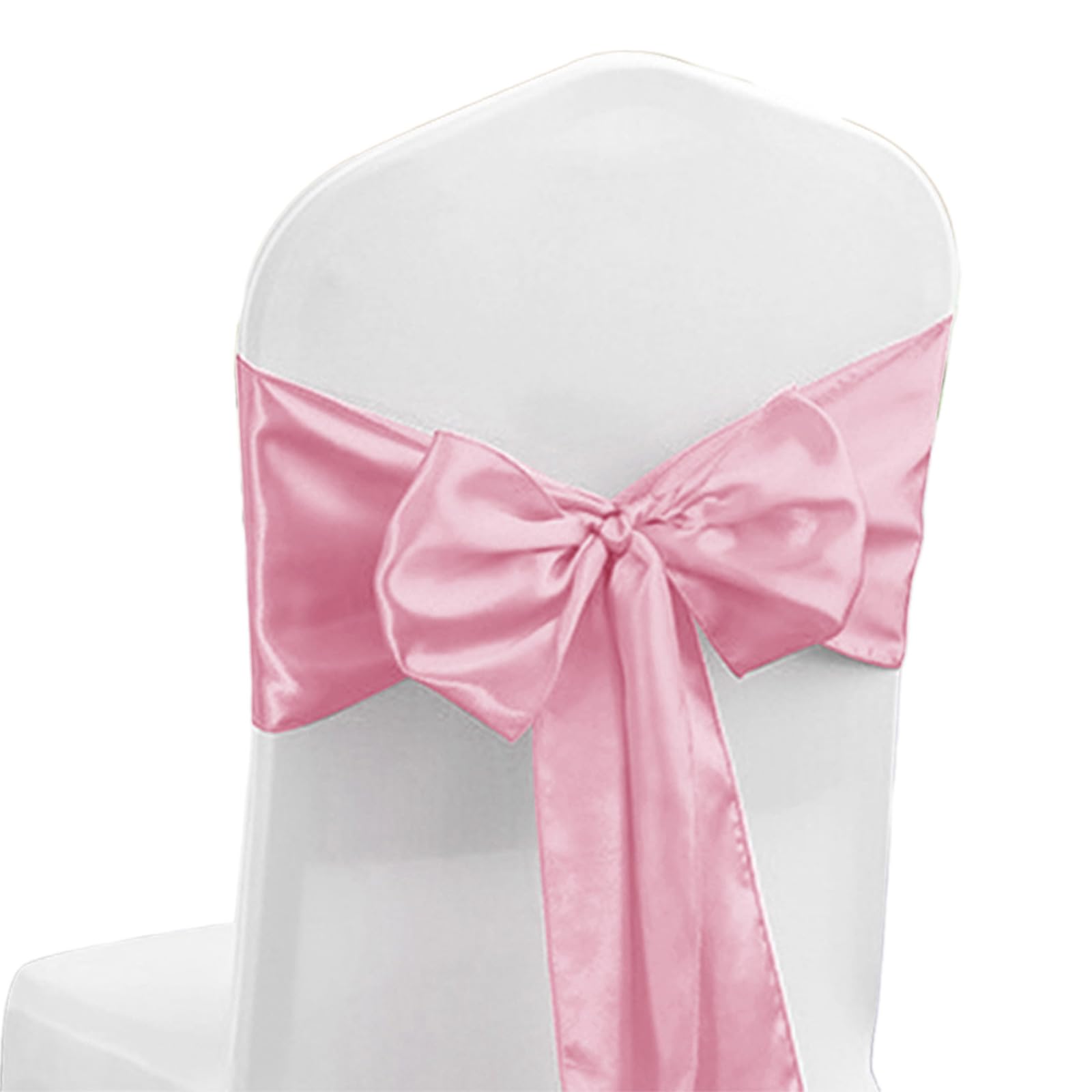 Msioytog Satins Chair Sashes Bows for Wedding Banquet Decoration Elegant Stretch Ribbon Bows Tie Chair Back Decors Wedding Decorations