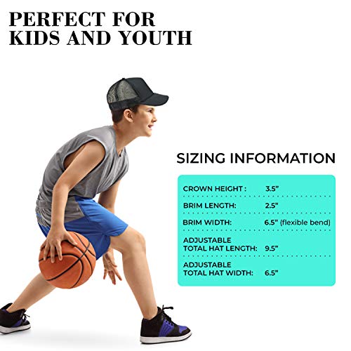 impecgear 2 Packs Youth Kid's Baseball Caps Trucker Hats Mesh Cap(2 for Price of 1)3