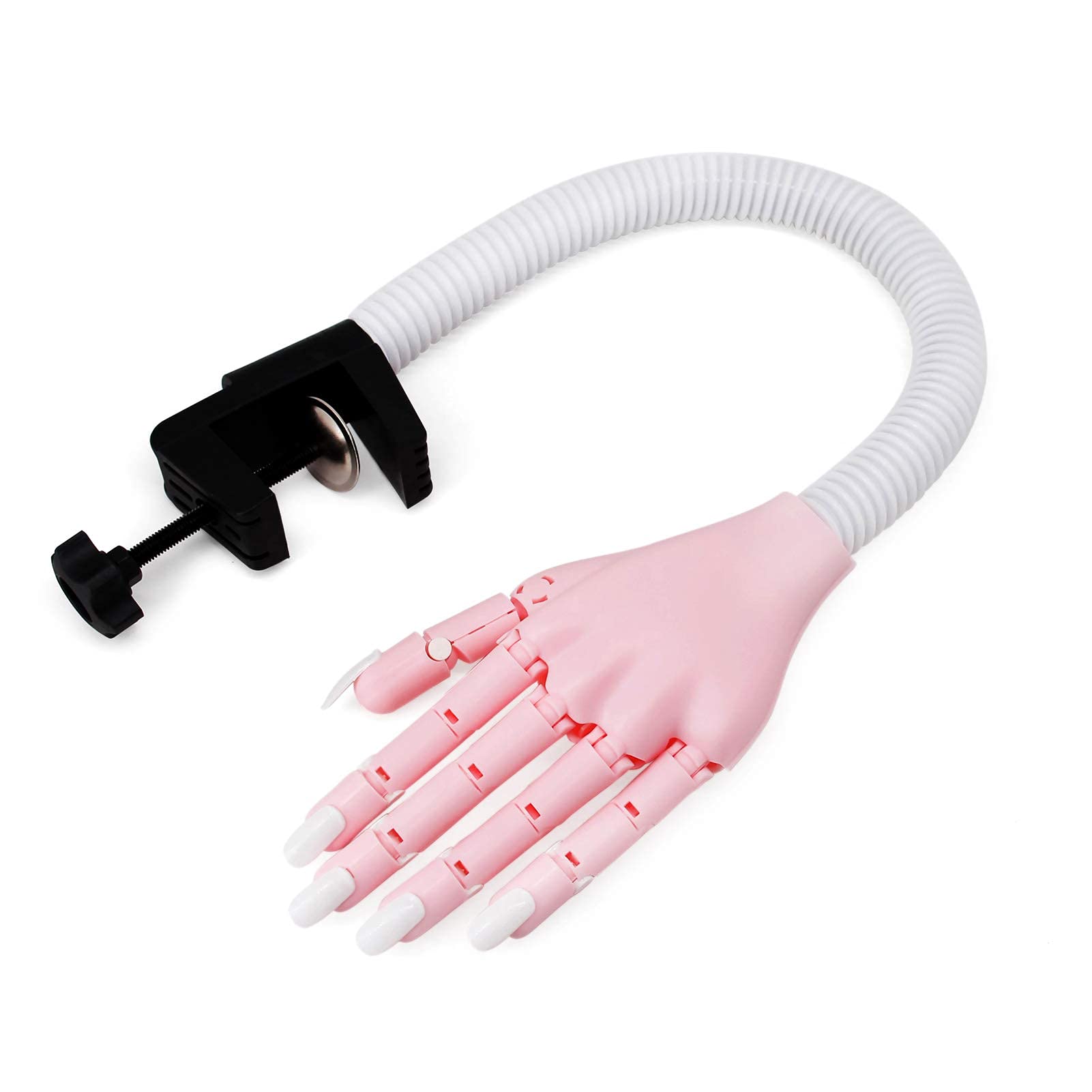 Main D'entrainement Manucure, Flexible Réglables Modèle Main Avec 400 Faux Ongles, Professionnels Main d Entrainement Pour Ongle, Rose