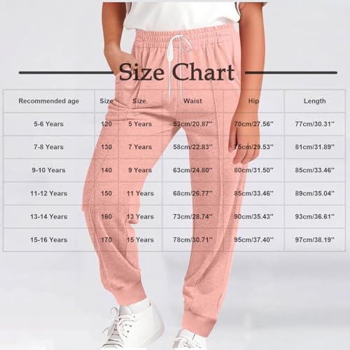Kids Sweatpants Girl Boy High Waisted Jogger Pants Drawstring Elastic Waist Trouser Cinch Bottom Pants Casual Pant2