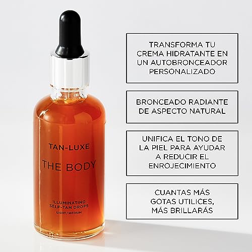 Tan Luxe THE BODY Gotas autobronceadoras, medio/oscuro (50 ml) Agregue gotas bronceadoras al cuidado de la piel para un bronceado corporal personalizado, libre de crueldad animal y vegano - Imagen 6