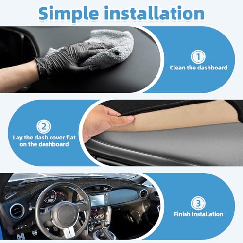 Image of Dash Cover Mat Compatible with Toyota 86 GT86 FT86 and Fit for Scion FR-S and Fit for Subaru BRZ 2013-2016 Dashboard Cover Mat Interior Accessories
