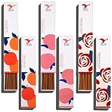 KIO Tangerine,White Peach,French Rose Natural Bambooless Incense Stick Pack of 3,150 Stick,60 Miniut