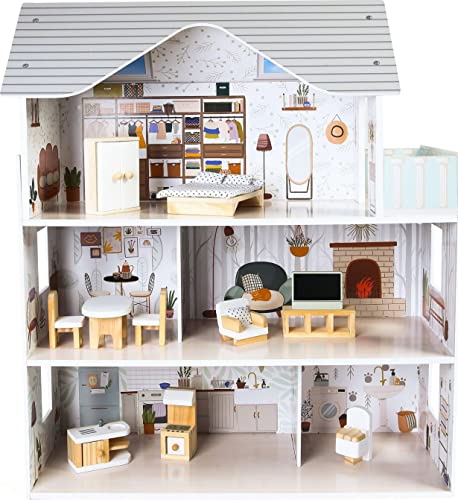 Dollhouse with Furniture Emma Residence Ecotoys
