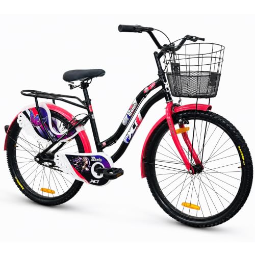 Image of XCi Titania 26T Women's Bicycle, 26-Inch Tyres, Single Speed, Non-Geared, Rigid Suspension, Calliper Brakes, Adult (12+ Years), 18 Inches Steel Frame, Black Pink