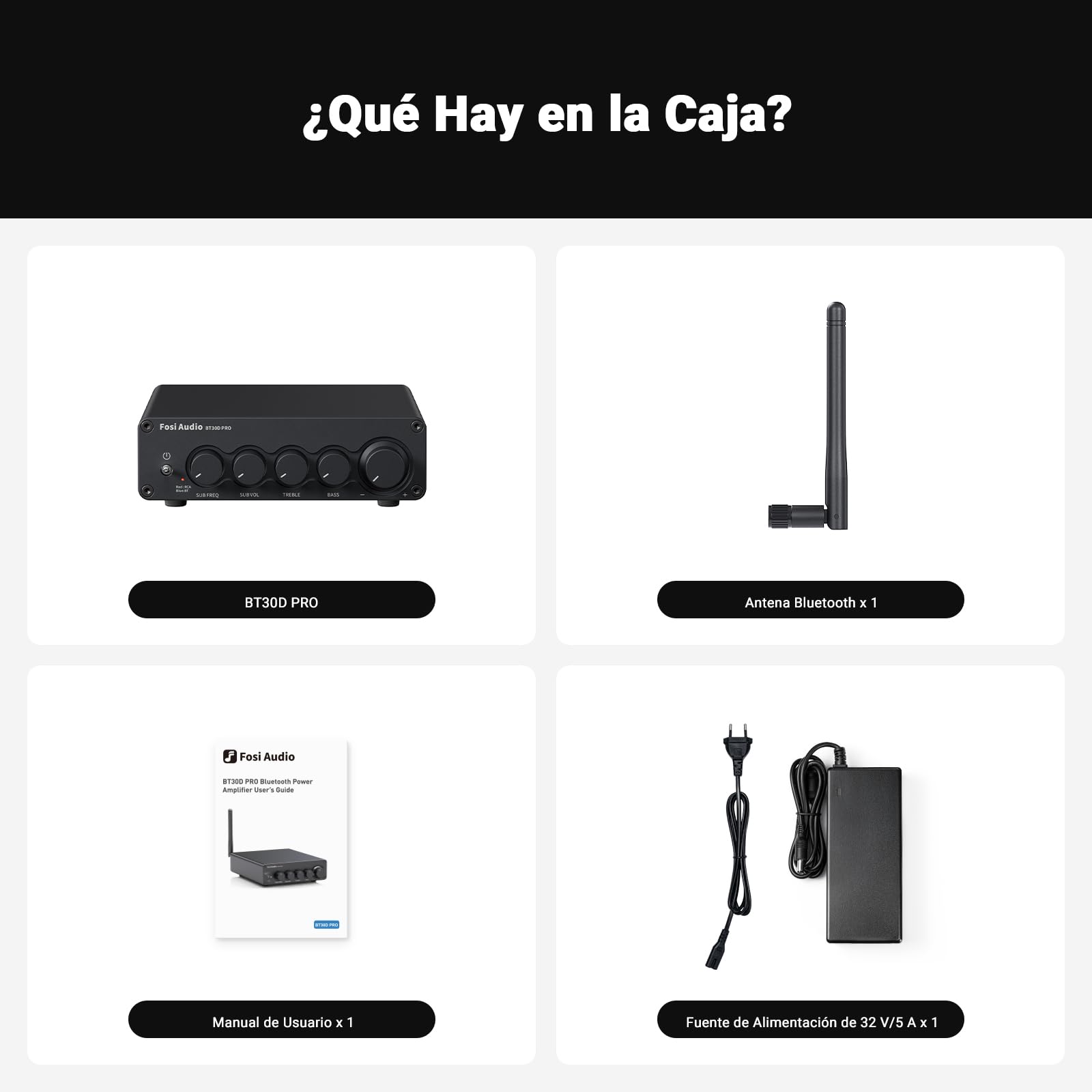 Fosi Audio BT30D Pro Mini Amplificador Bluetooth HiFi, Amp de Subwoofer de 2.1 Canales, con Chips TPA3255 de 165Wx2 + 350W y Controles de Graves y Agudos, para Altavoces de Escritorio Domésticos