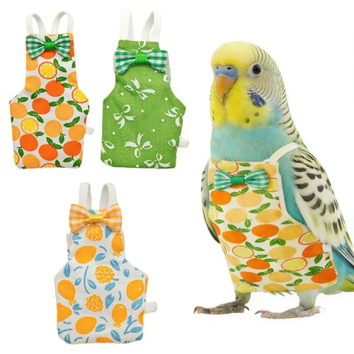 MNYXIS 3 Piezas Pañales para Pájaros, Pañal de Loro Suave Ajustable Reutilizable Lavable, Ropa para Aves, Adecuado para Periquitos, Cacatúas, Miniguacamayos, Canarios y Guacamayo, 5.2 * 9.3cm