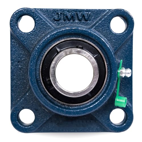 Image of Jeremywell UCF210-32 Pillow Block Bearing (2 Pack), 2 inch Bore, 4-Bolt Flange Mounted, Solid Base, Self-Alignment, Sqaure