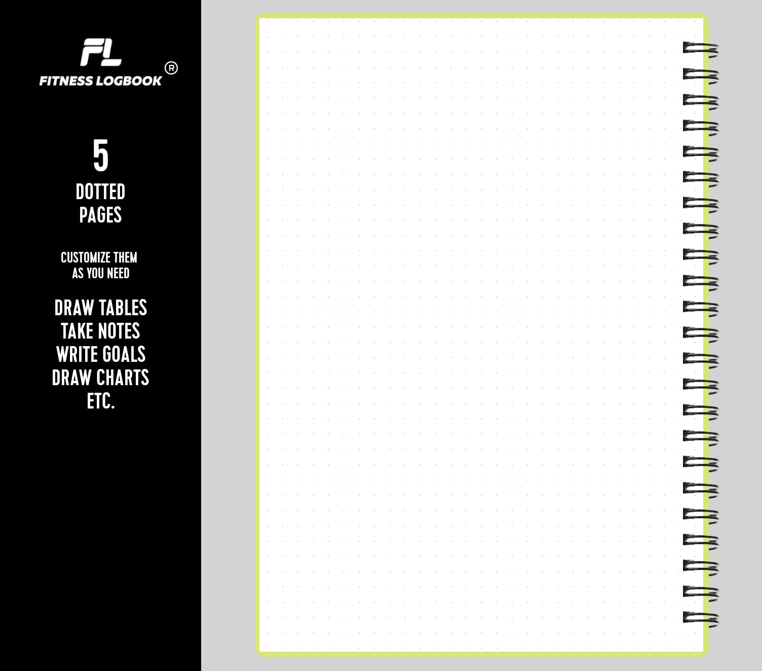Registro fitness – Registra 150 allenamenti – carta spessa e copertina resistente – A5 – Diario di allenamento senza data, diario di registro pianificatore – traccia perdita di peso, aumento