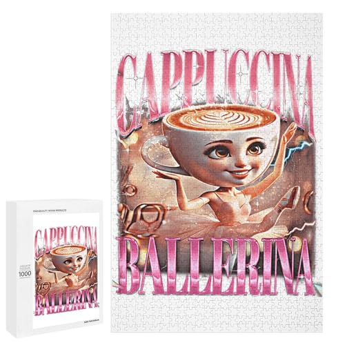 イタリアンブレインロット バレリーナカプチーナ ジグソーパズル 1000ピース グッズ 子供向けパズル 男の子 女の子 チャイルドパズル キッズ 初心者 知育おもちゃ 親子ゲーム インテリア おしゃれ プレゼント 75×50cm