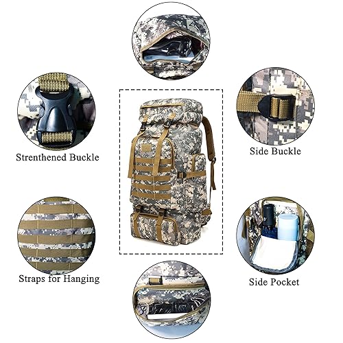 Mochila de senderismo táctico impermeable 80L miniatura 4