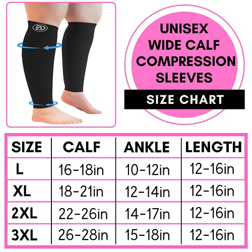 Image of Plus Sized Compression Calf Sleeves for Wide Calf