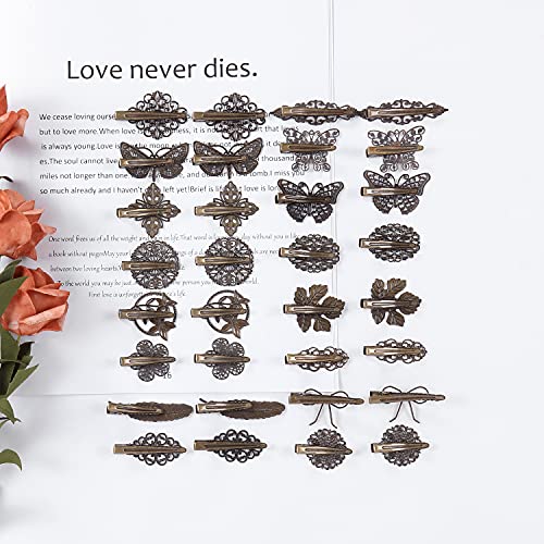 Pack 32 Pinzas de Metal Vintage y Retro en Bronce y Plata miniatura 5