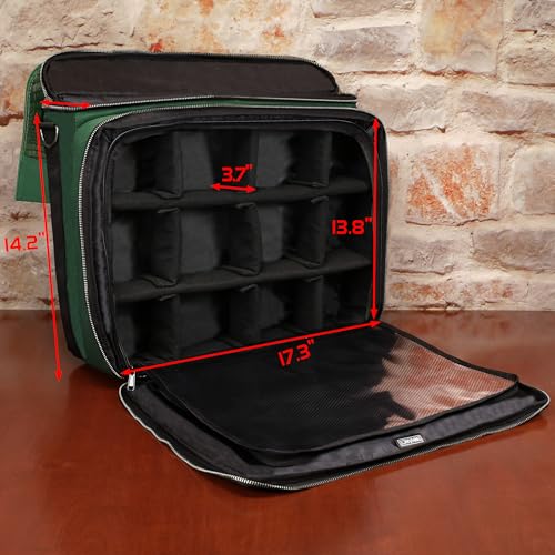 Image of ENHANCE Collector's Edition MTG Bag fits Deck Boxes, Top Loader Binder, Commander Deck, & More TCG Accessories - TCG Travel Bag with Card Defender Screen, Customizable Interior (Dragon Green)