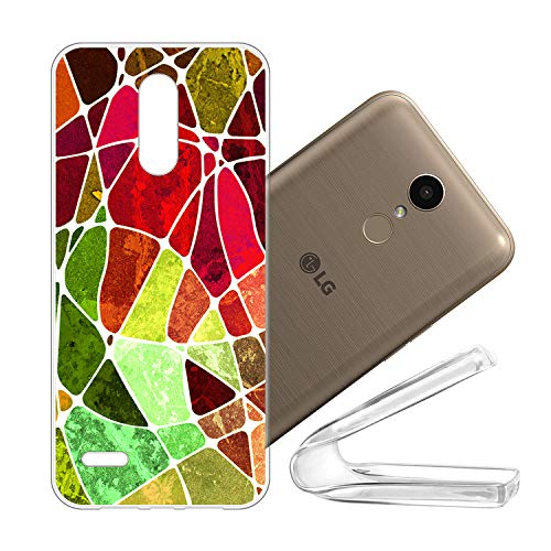 vingarshern Funda para LG K10 (2017) Carcasa Silicona Suave,TPU Gel Cover Protector,Ultra Fina Anti-Choque Estuches Cubierta Case LG K10 2017 Funda Protectora(Mármol Patrón 08)