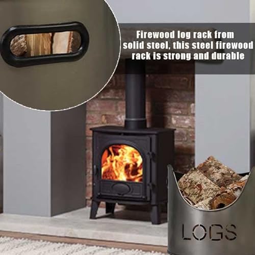 KHAPALWAK Firewood Decorative Log Bucket, Fireside Kindling Storage Bucket, Log Basket, Fireplace Wood Holder Metal Rack KHAPALWAK Firewood Decorative Log Bucket, Fireside Kindling Storage Bucket, Log Basket, Fireplace Wood Holder Metal Rack