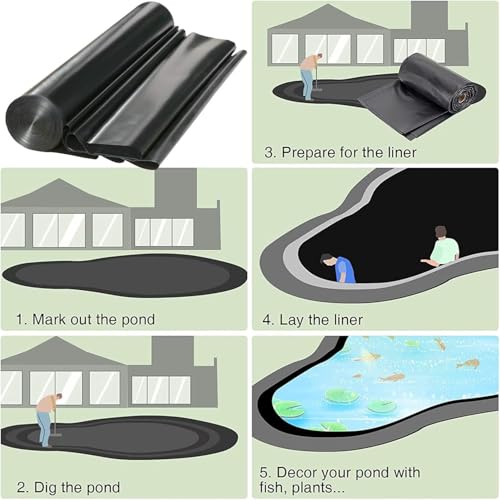Bâches de bassin 6x8m bâche flexible et sous-couche durable pour poissons - 8