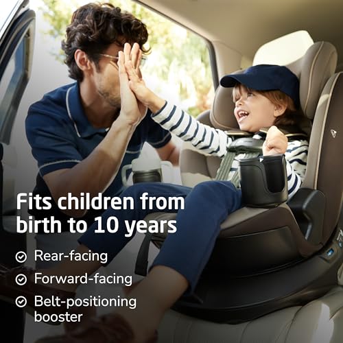 Image of Maxi-Cosi Andi 360 Rotating All-in-One Baby Convertible Car Seat, Rear-Facing, Forward Facing Car Seat, Infant Toddler Booster, Easy Rotation, Tension System, Harness Adjust, Caspian Caviar