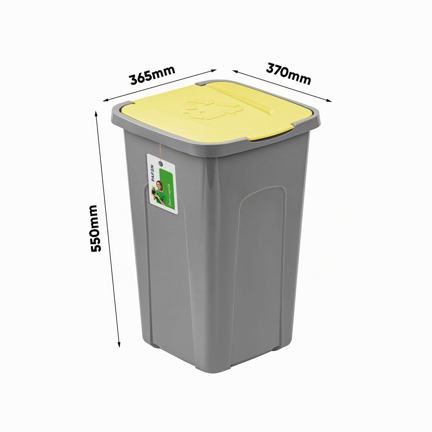 PAFEN Großer Mülleimer SET für Recycling - 4er Abfallbehälter Hohe Recyclingbehälter - 2x 30l und 2x 50l - Abfalltonne Mistkübel Mülltonne | Grau