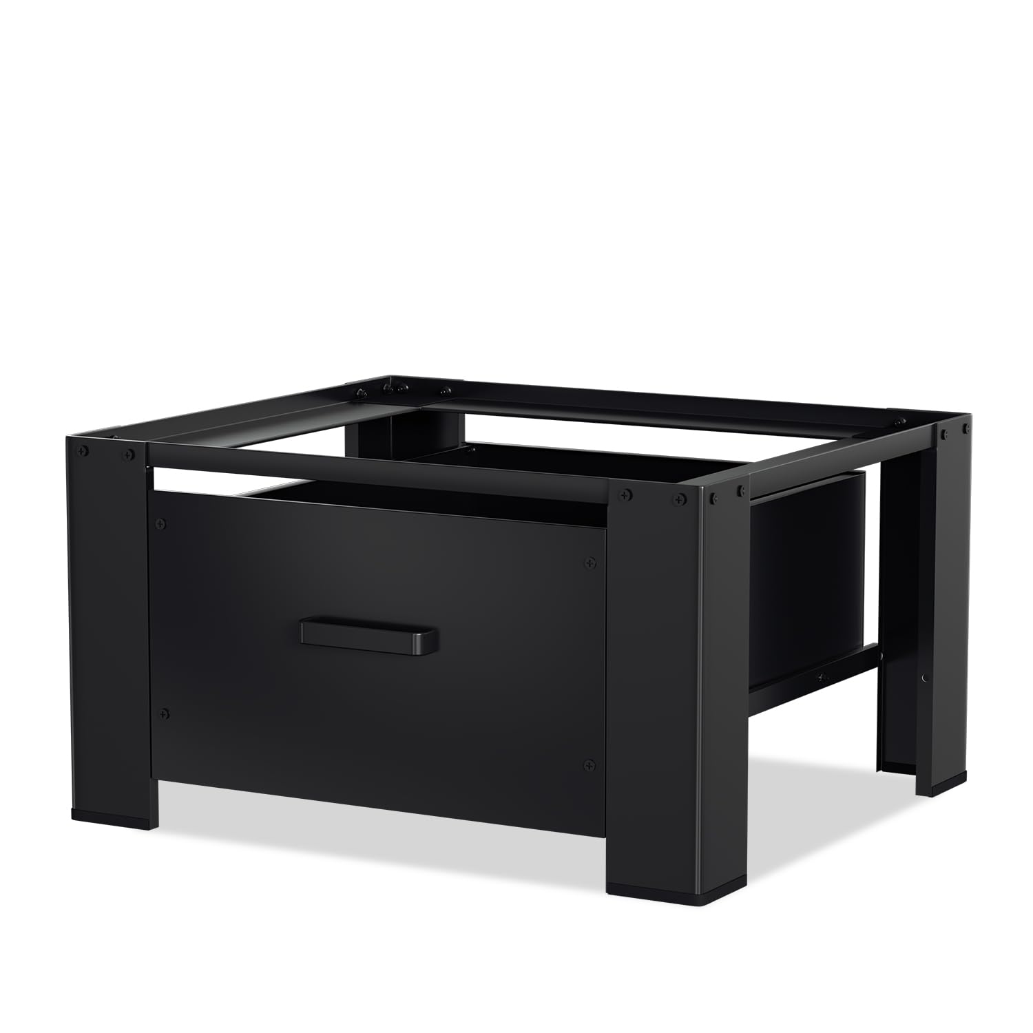 Herrselsam Armadietto per lavatrice con cassetto 63 x 54 x 32 cm - Podio per lavatrice e asciugatrice, con cassetto grande (44 x 48 x 18 cm) e cuscinetto in gomma per assorbire il rumore