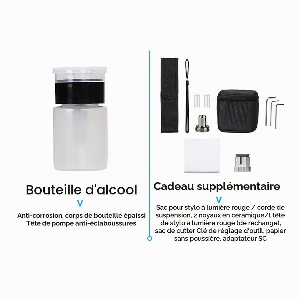 Kit D'Outils à Fibre Optique FTTH avec Couperet à Fibre -70- + 10DBm Compteur de Puissance Optique Localisateur de DéFaut Visuel 10Mw