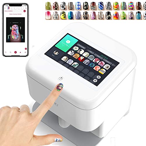Automatic AI Digital Nail Art Printer, Touch Screen Design for Custom Nail Patterns at Home or Salon