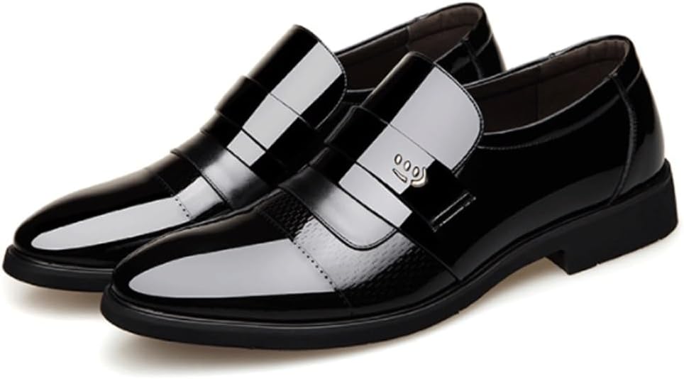 Men's Invisible Height Increasing Elevator Shoes New Oxford Men's Shoes Luxury Lacquer Dress Shoes Man Fashion Classic Shoes Pointed Toe Leather Shoes