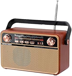 Portable Bluetooth FM AM SW Stereo Radio, Support USB Disk, USB/TF Card, AUX Jack - Music Playing with Rechargeable Battery, Built-in Speaker (R-505BT)