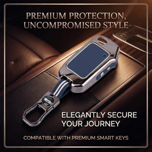 Image of Coll of Fest Premium Metal Blue Silicon Key Cover Compatible with Kia Sonet 2024 | Sonet 2025 | Seltos 2024 | Seltos 2025 | Seltos 2023 | Carens | HTE 3 Button Flip Key Glow in the Dark