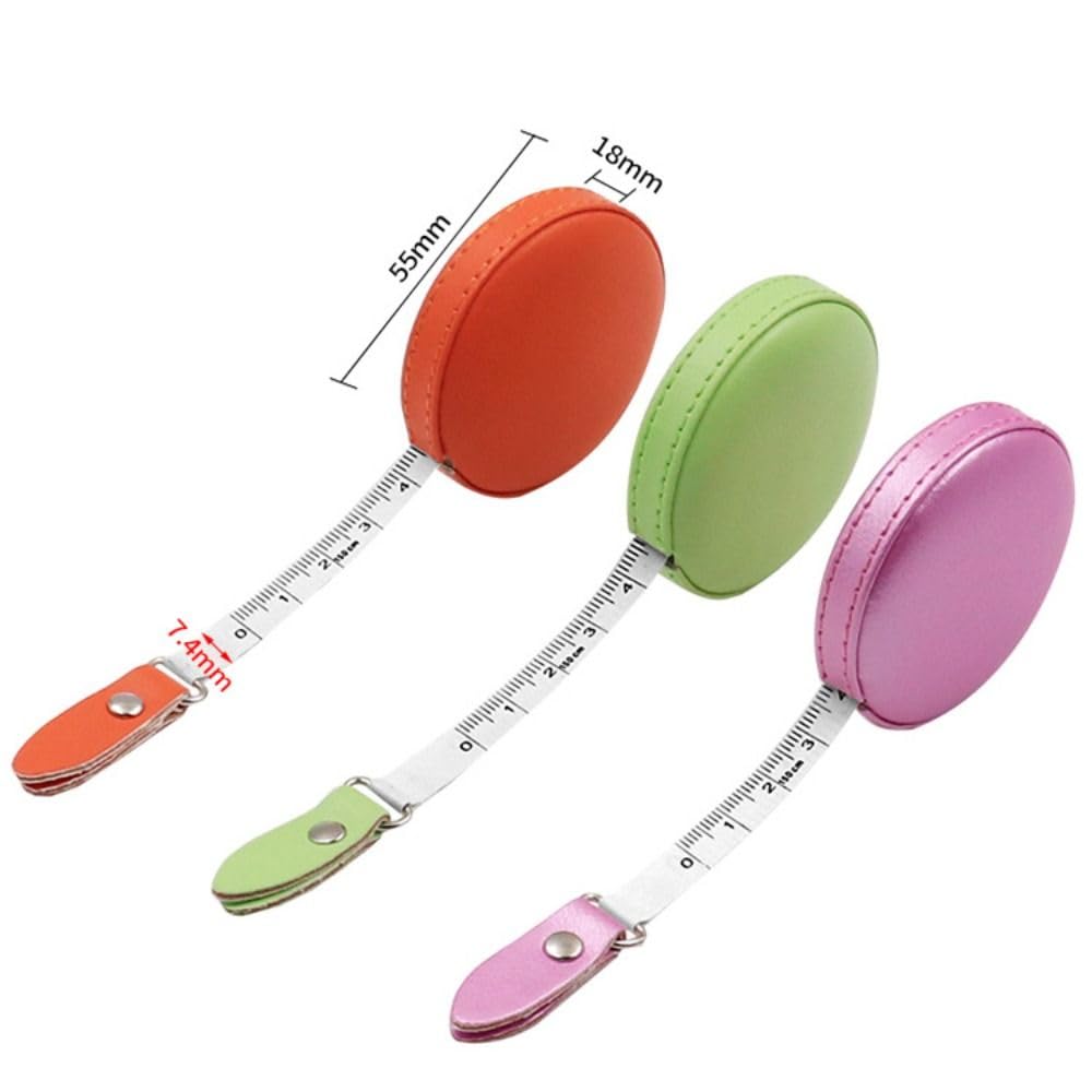 150 cm 60 "Cinta de Regla retráctil Cinta métrica de Cuero Herramienta de medición de Cinta de Rollo portátil retráctil automático(Silver)