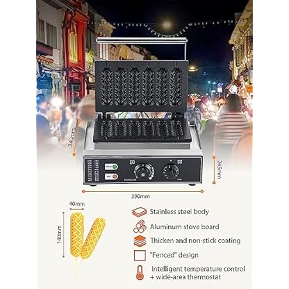 Corn Dog Stick Maker, Waffeleisen Für Gewerbe/Haushalt, Temperaturbereich: 50–250 °C, Zeitbereich: 5 Minuten, Muffin-Frühstückspfanne, Hot-Dog-Grillofen – Bild 8