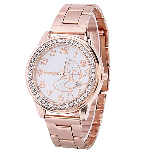 Womens Crystal Quartz Watches,Hengshikeji Numeral Analog Lady Wrist Watch Female Watches for Women,Round Dial Case Shiny Diamonds Wrist Hour Dial Watches Wristwatch Teen Girls