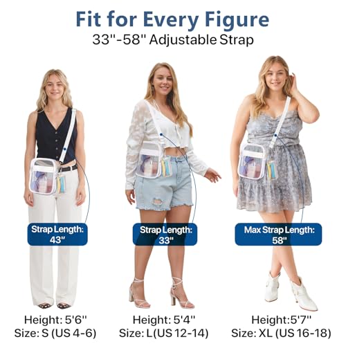 Image of PACKISM Clear Bag for Stadium Events - Clear Purses for Women Transparent Crossbody Messenger Bag for Concerts Game Day