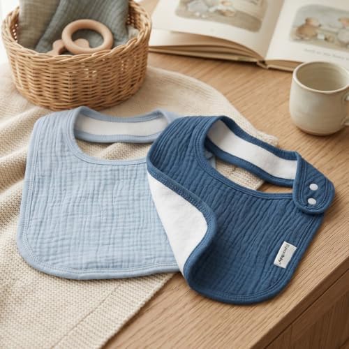 Image of Muslin Baby Bibs for Drooling and Teething,Bibs for Boys Girls