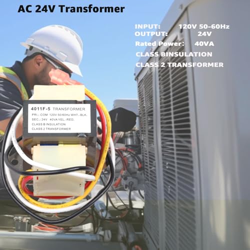 Image of Replacement 46-24124-06 HVAC Transformer 120V to 24V 40VA with 2Hole Mount is Compatible Basler Electric BE161640GDD 29M7101 4011F-5 HVAC Furnace Transformer Class 2 Control