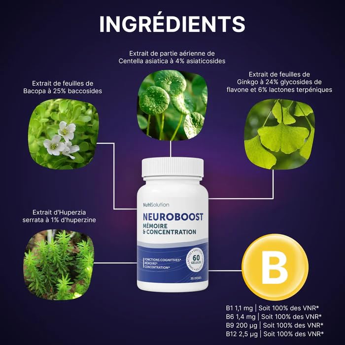 Boost Cognitif Neuro Boost d'Exception | Nutrisolution Énergie et Mémoire Végétalien
