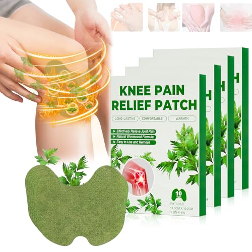 Pain Relief Patches 40 Pcs Natural Knee Patches for Pain Relief Wormwood Herbal Pain Relief to Relieves Muscle Soreness in Knee Neck Shoulder