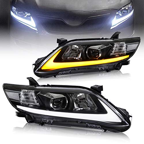 VLAND Led Projector Headlights Compatible with 2010 2011 Camry Base LE SE and XLE(US Version) w/Sequential