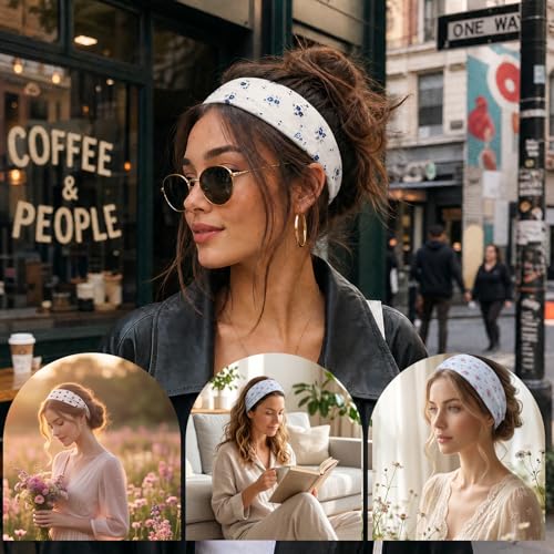 Image of 8PCS Summer-Exclusive Non Slip Sports Elastic Soft Running Fashion Headbands Absorb Sweat for Women & Men Working Out, Travel