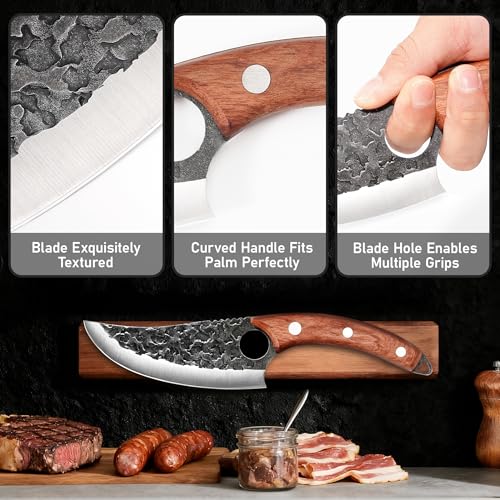 Chef Knife, Kitchen Knife for Cooking, Birthday Gifts for Men Dad Husband for Anniversary, Chopping, Japanese Steel Knife for Home, BBQ, Balance & Control, 6 Inch — view 4