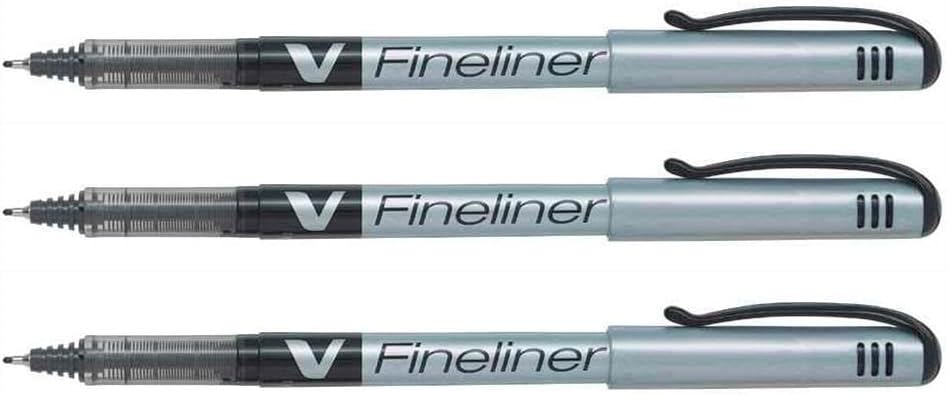 V-Fineliner SW-VPP Felt-Tip Pens Fine Tip Black Pack of 3aa